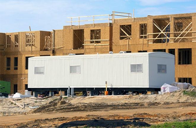 industrial office trailers for rent on a job site in Elgin, IL